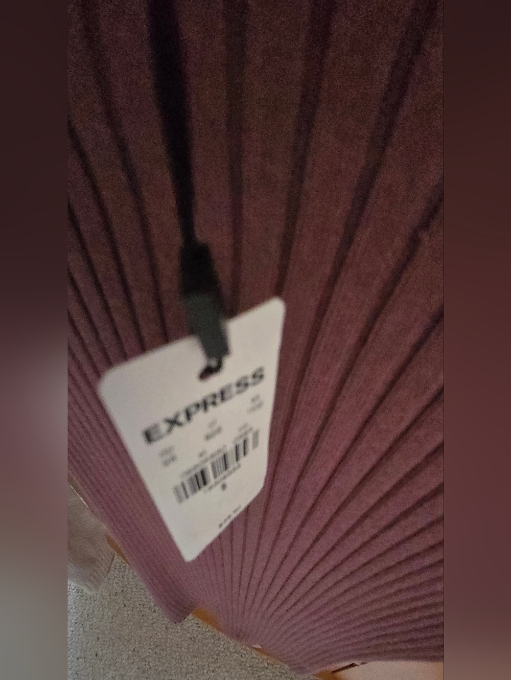 NWT Express Ribbed Sleeveless Turtleneck Top - Deep Mauve, Women's S - Picture 5 of 5